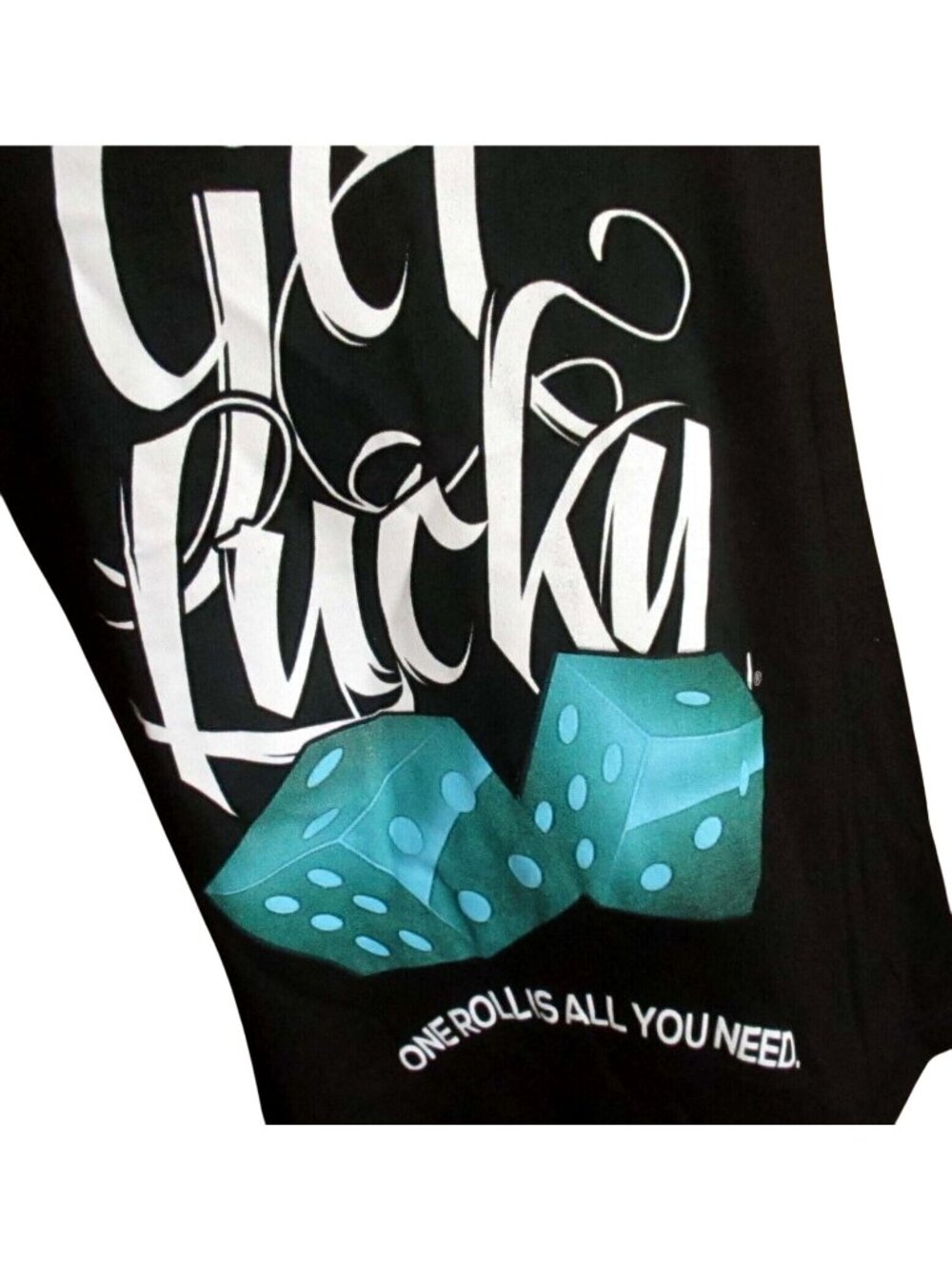 Vintage Y2K T-Shirt M NEW Mens 90s GET LUCKY ROLL DICE HIP HOP Graphic Tee
